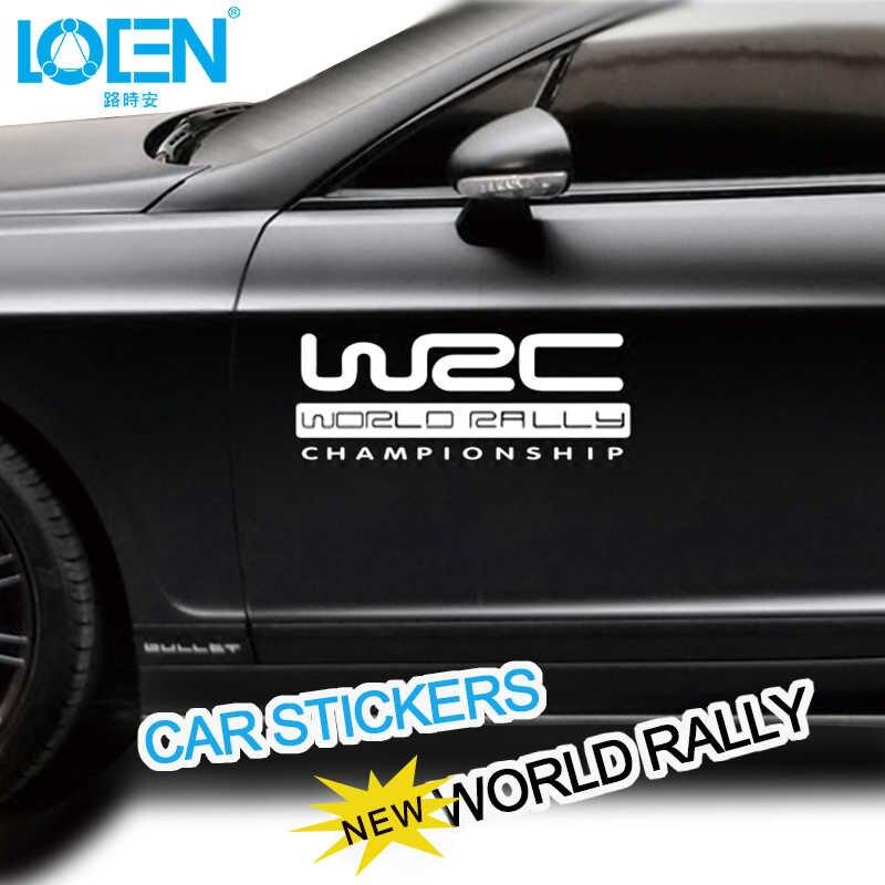 1 bộ 2 chiếc decal wrc championship 45 x 20 màu trắng