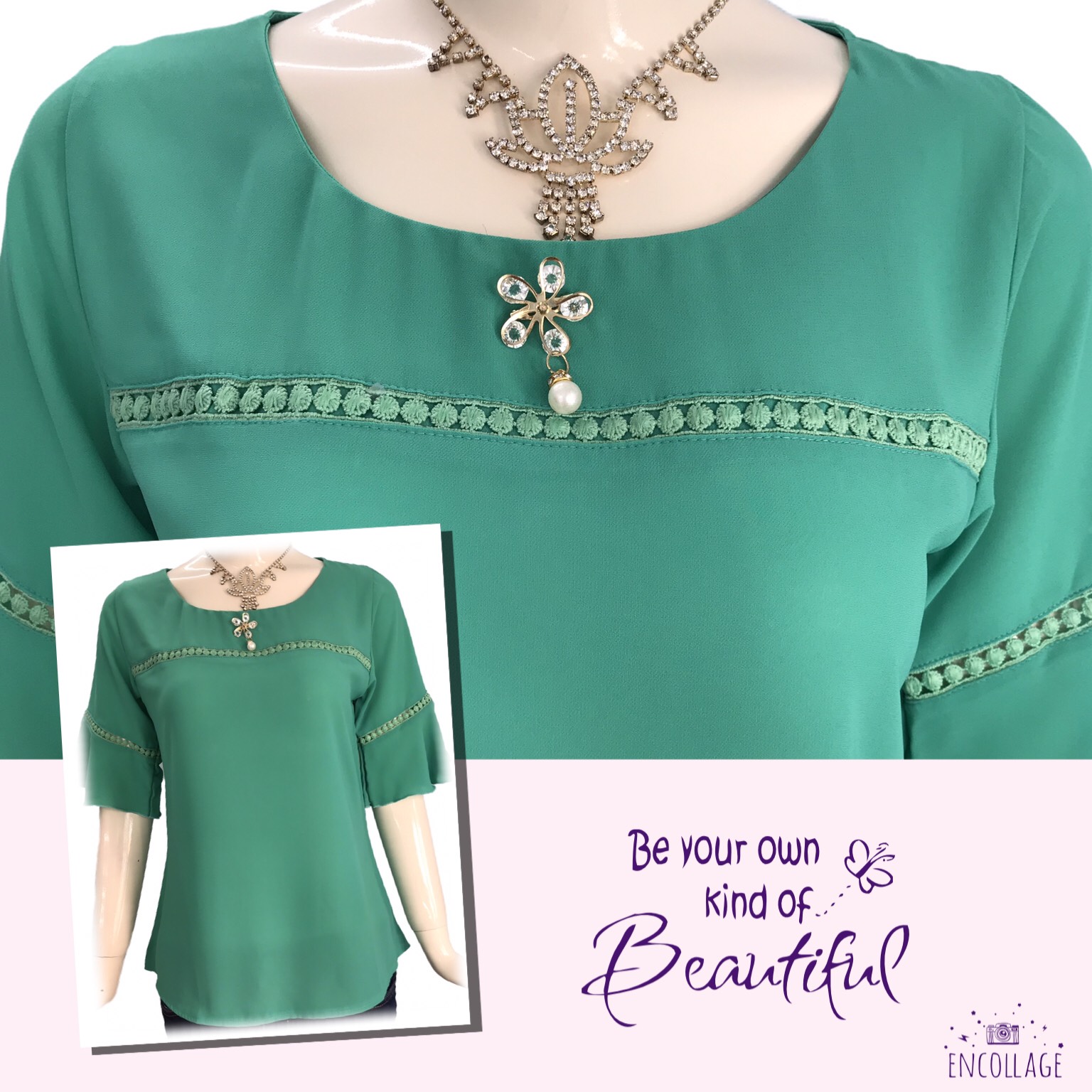 ÁO KIỂU PHỐI REN TAY XOÈ ĐÍNH PHỤ KIỆN TUYỆT ĐẸP CHO NỮ TỪ 50 ĐẾN 60KG