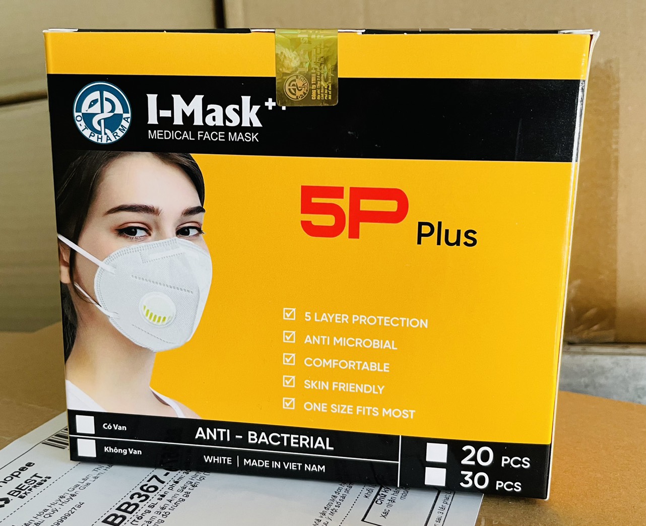 Khẩu Trang N95 kháng khuẩn Có Van Thở chống bụi mịn PM2.5 kẹp mũi kim