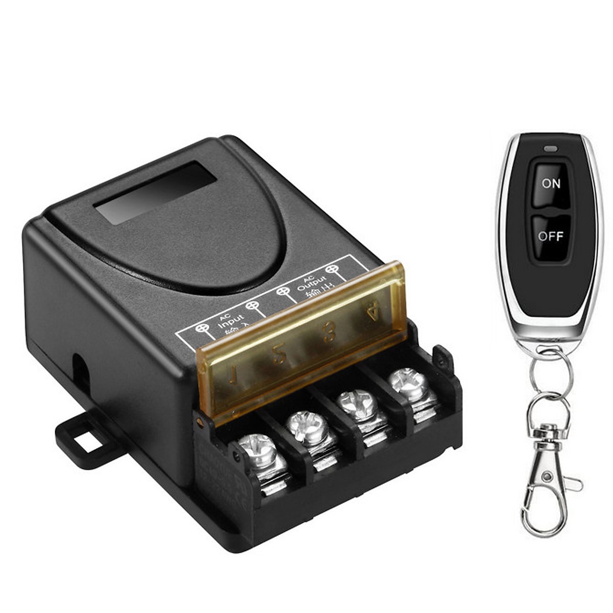 Bộ công tắc điều khiển từ xa không dây Smartworld 100M công suất lớn 30A/220V dùng đóng cắt máy bơm, động cơ, bình nóng lạnh...(Đen)