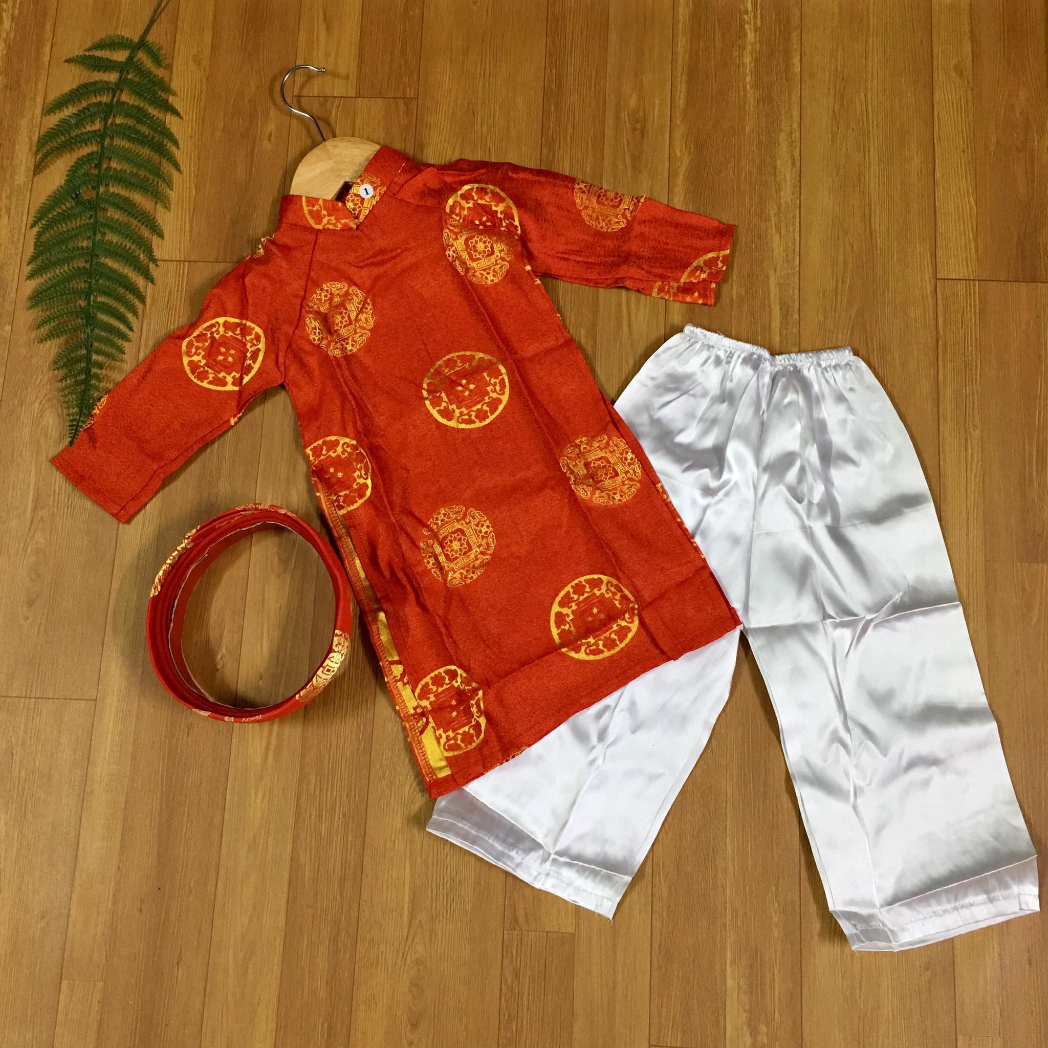 Trọn Bộ Áo Dài Truyền Thống Bé Trai- Gái Tặng Kèm Khăn Đóng Thời Trang