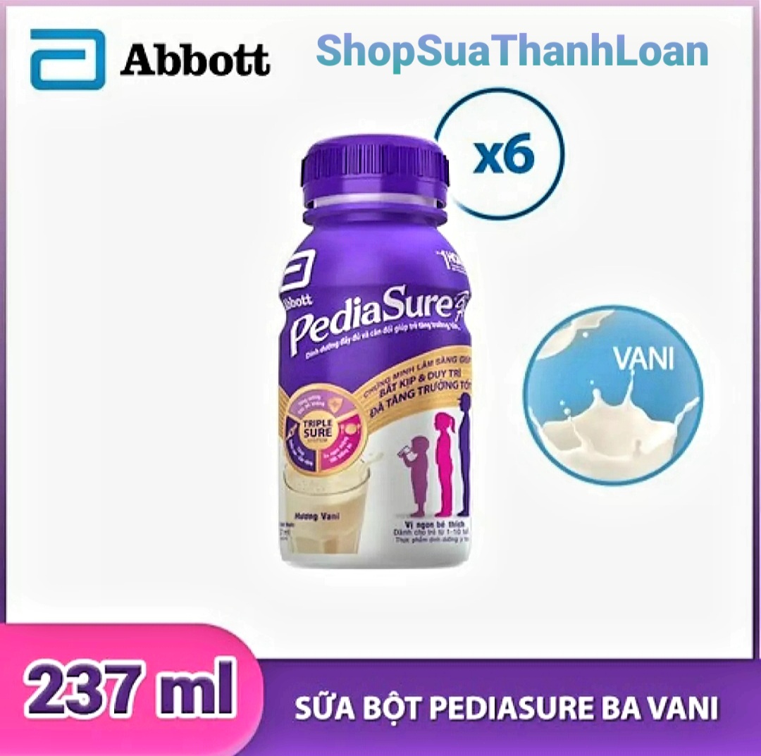 Lốc 6 chai sữa nước pediasure vanilla 237ml.