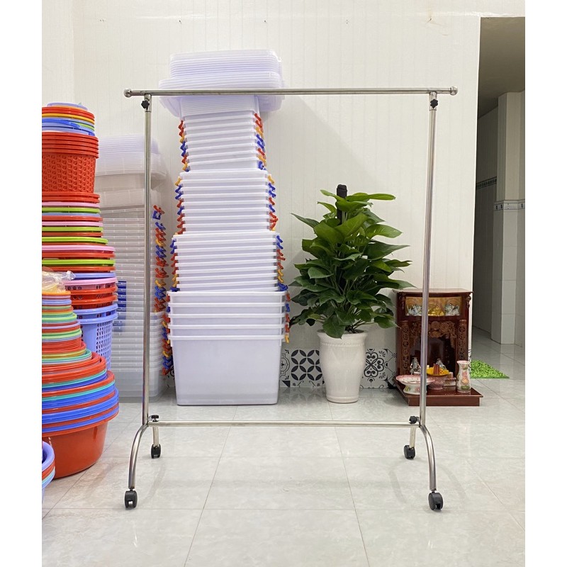 Sào phơi đồ inox cao cấp có khoen & không khoen chân bánh xe