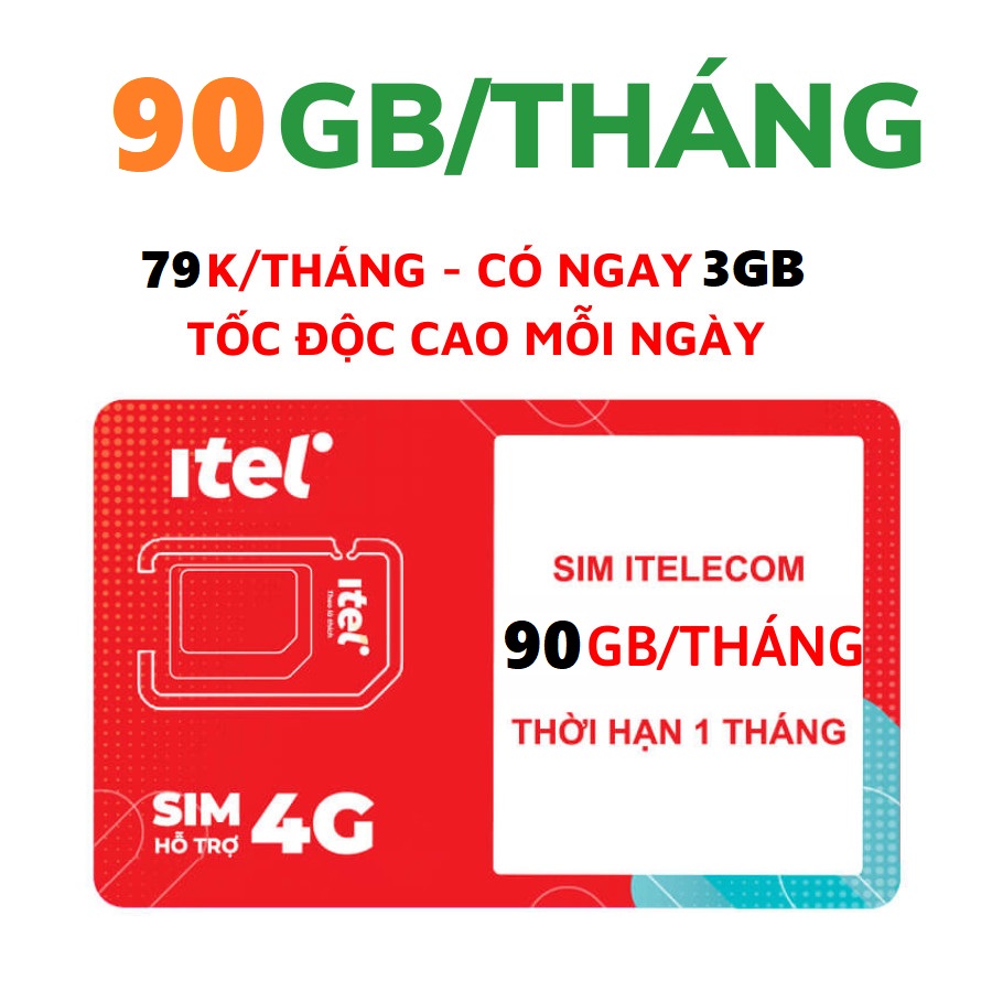 SIM 4G Vinaphone Itelecom DATA TỐC ĐỘ CAO TRUY CẬP MẠNG - SIM GIÁ RẺ dùng cho điện thoại di động, má