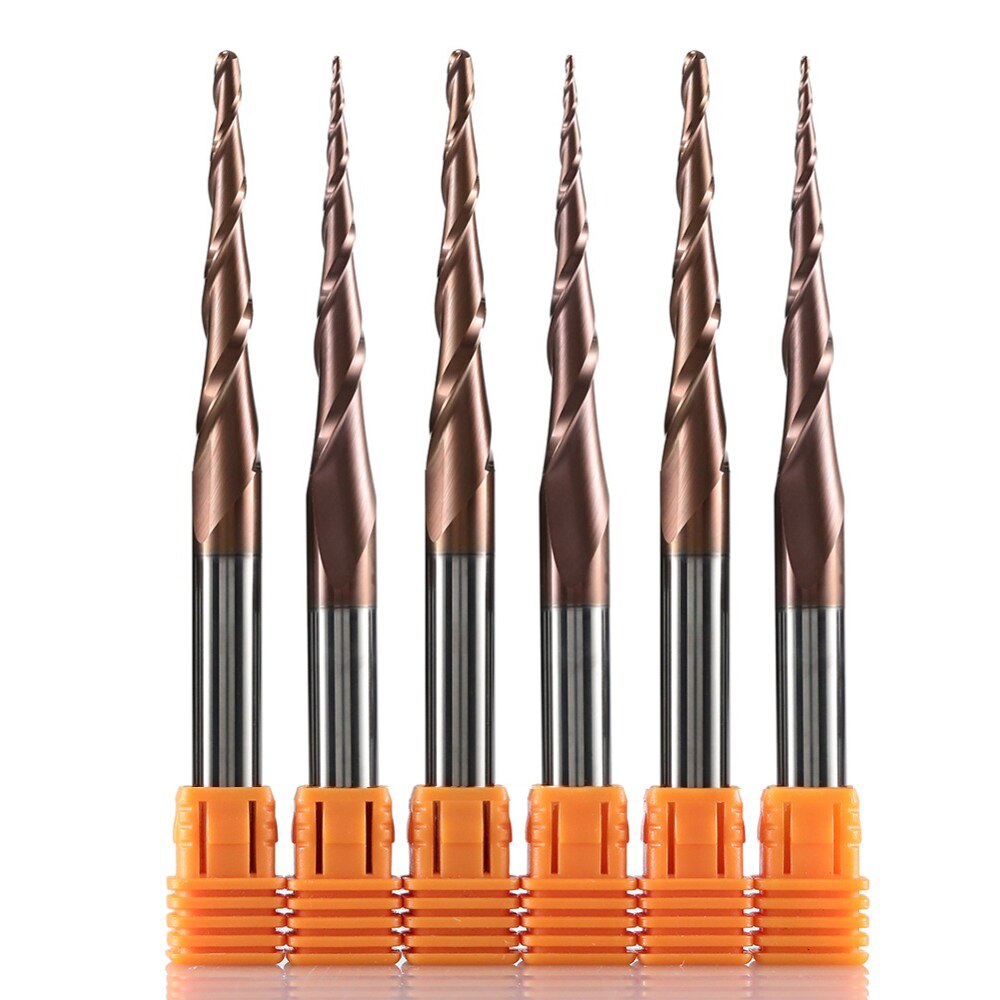 Cacbua xoắn ốc thon gọn bóng mũi cấp cối xay 6mm chuôi 2 sáo router bit chế biến gỗ cnc 2d 3d khắc bit dao phay gỗ