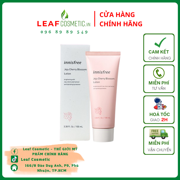 Sữa dưỡng ẩm sáng da hoa anh đào innisfree Jeju Cherry Blossom Lotion 100 ml