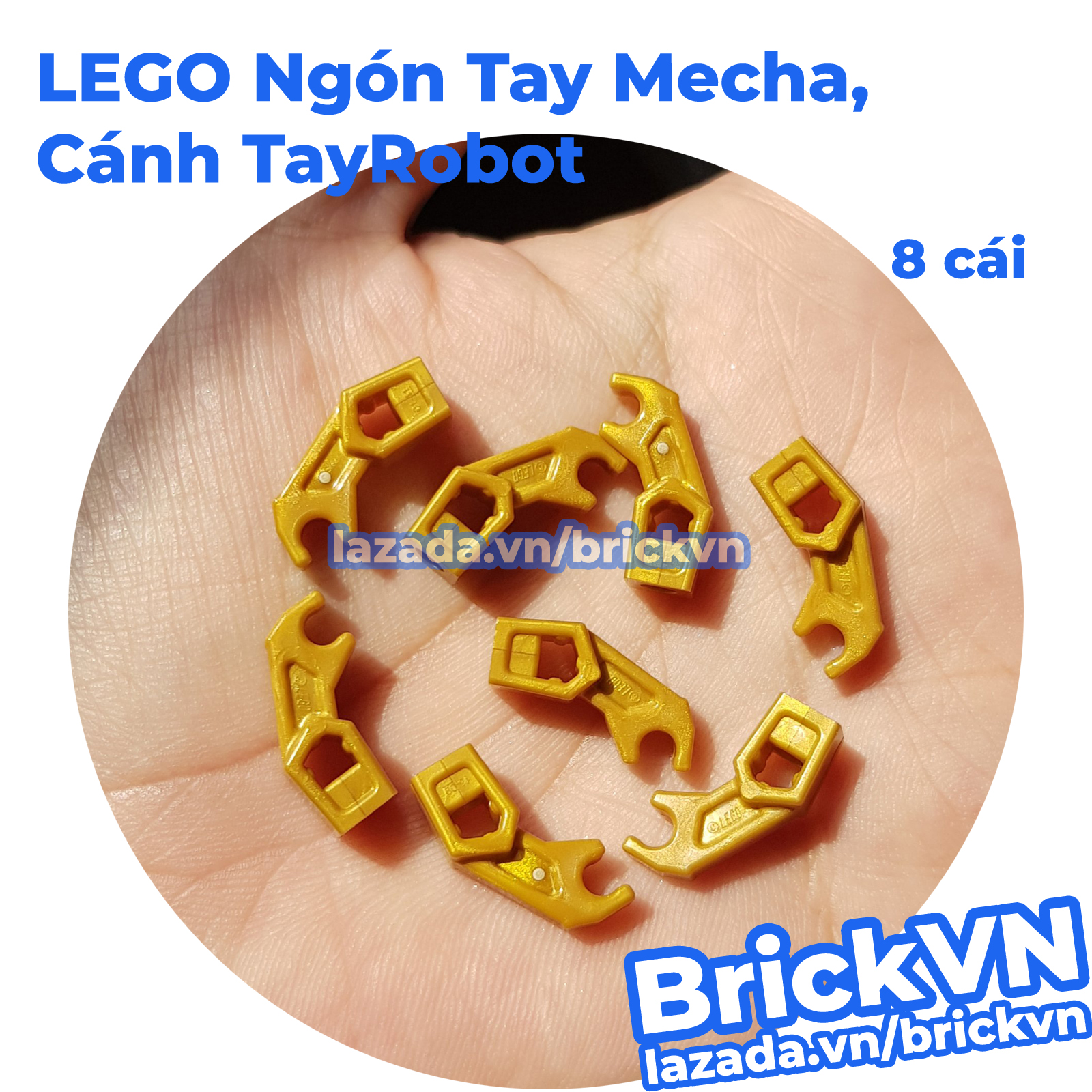 8 Cái Phụ Kiện LEGO Ngón Tay Mecha, Cánh TayRobot Màu Vàng Ngọc ID 6262192