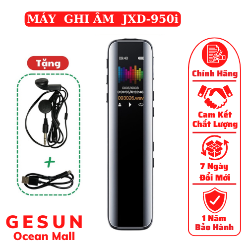 Máy ghi âm JXD950i Bộ NHớ 16G Máy ghi âm thiết kế thông minh nhỏ gọn thời trang chế độ loại bỏ tạp âm rất tốt BH 12 tháng 1 đổi 1