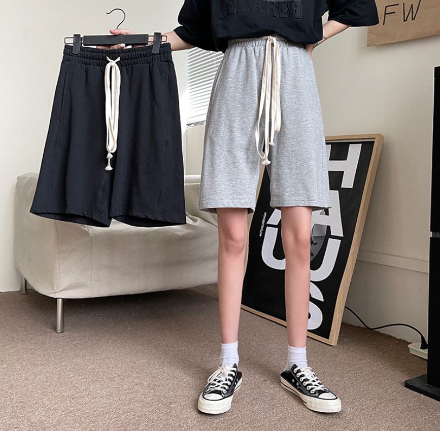Quần lửng unisex Nam Nữ có dây rút siêu hot vải đẹp dày-2 màu