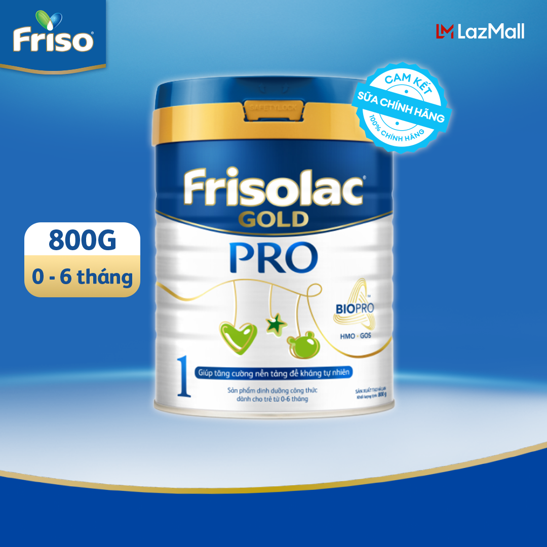 [Nhập khẩu Hà Lan] Sữa Frisolac Gold Pro 1 800g cho trẻ 0-6 tháng