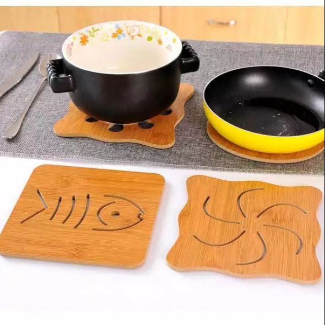 Miếng lót nồi cách nhiệt gỗ ép hình ngộ nghĩnh - miếng lót nồi, ly bằng gỗ cách nhiệt nhiều hình đẹp