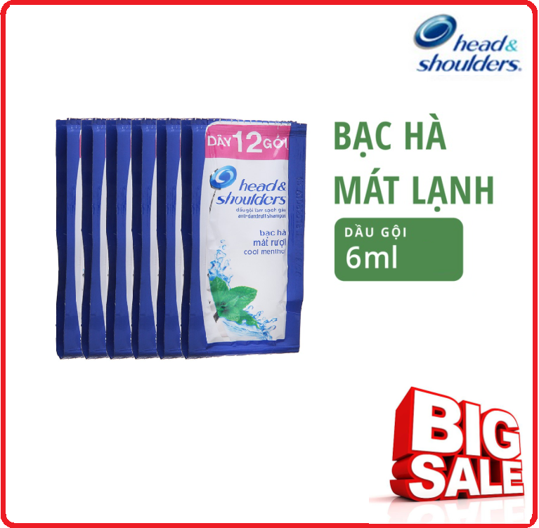 Dầu gội head & shoulders bạc hà mát lạnh dây 6ml x 12 gói