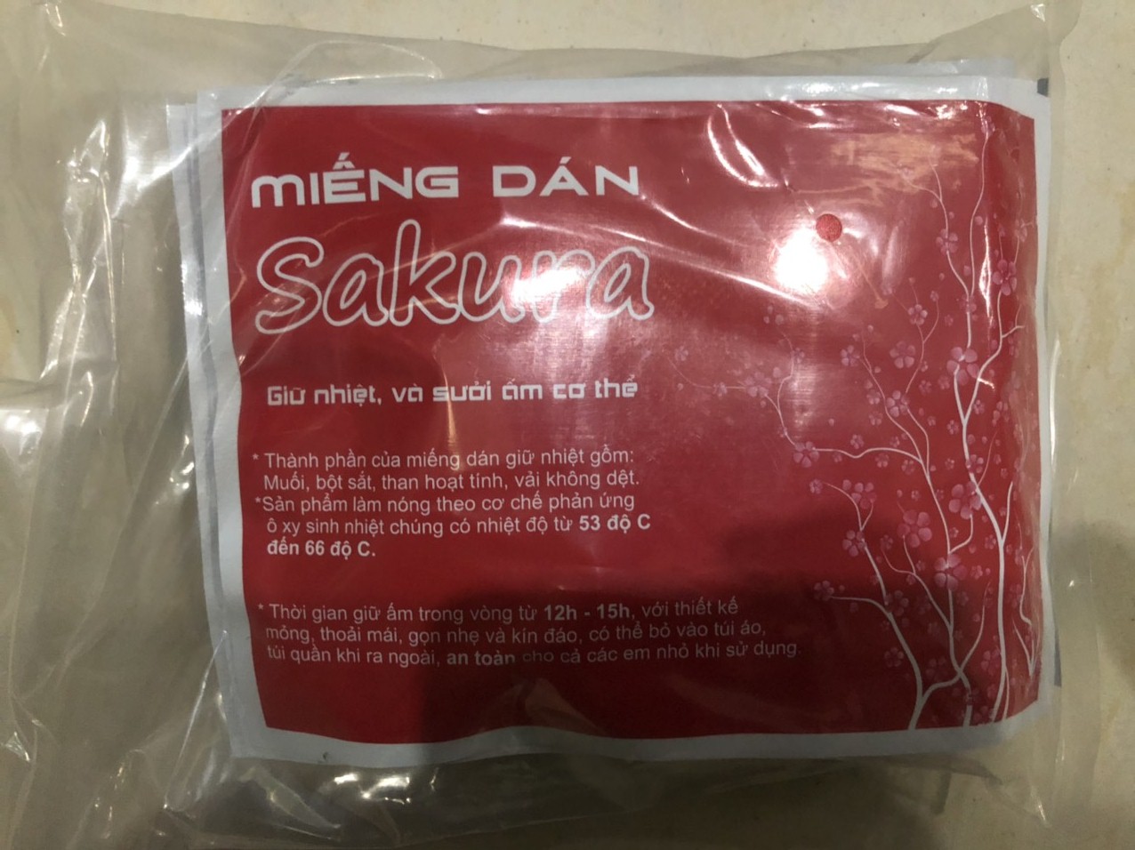 Miếng Dán Giữ Nhiệt Sakura (bịch 10 miếng)