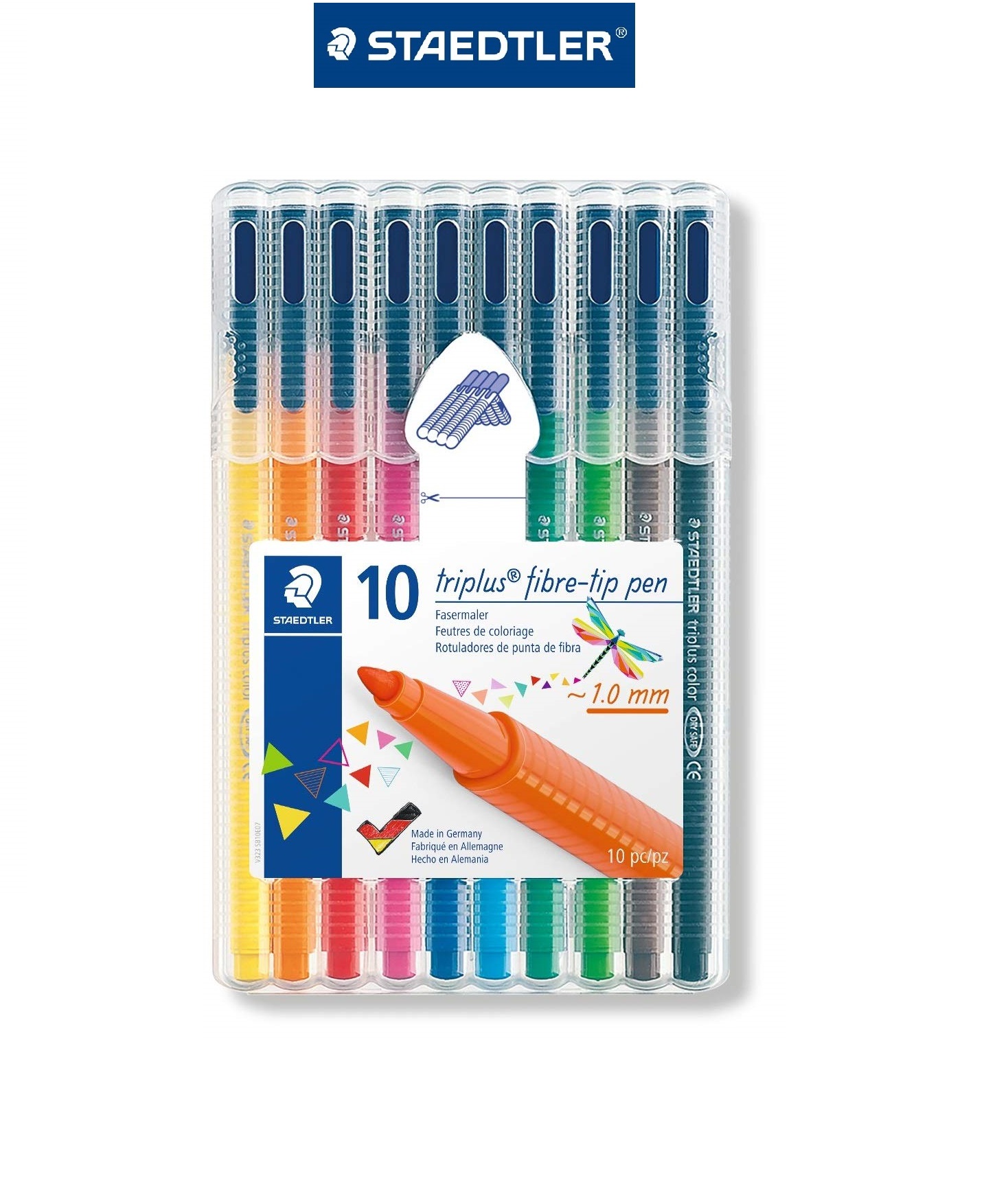 Vỉ 10 Cây Dạ Màu Nét 1.0mm Cao Cấp Thân 3 Cạnh 323 SB10