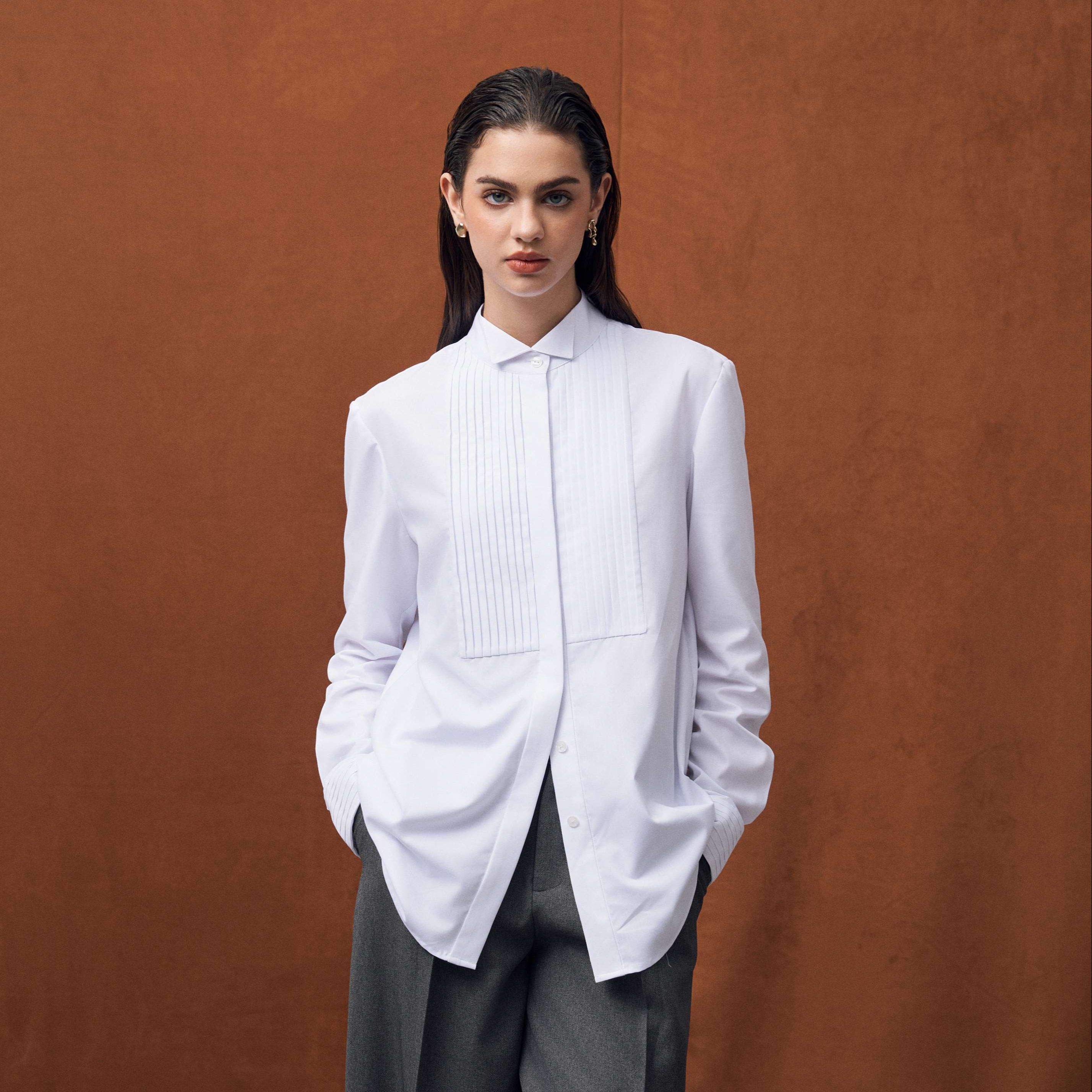 Marlene shirt - áo sơmi xếp ly