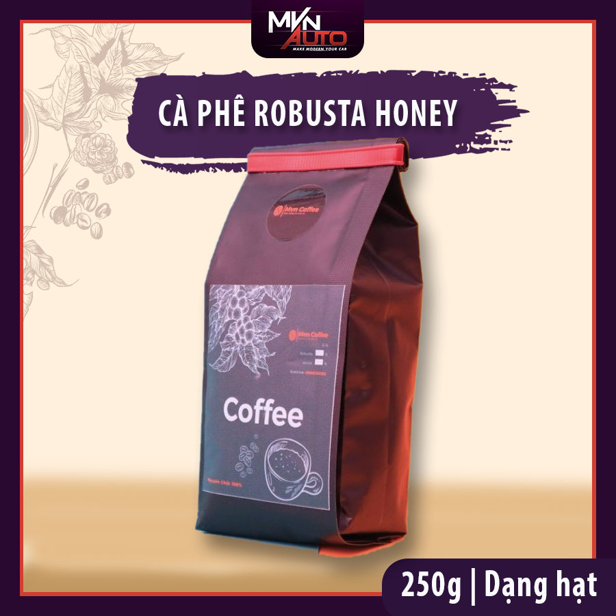 Cafe Nguyên Chất Thượng Hạng pha máy - Robusta Honey 250g Dạng hạt