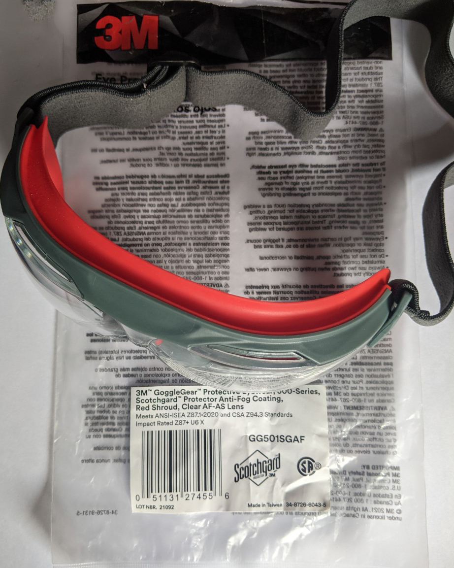 Kính bảo hộ chống sương mù 3m goglegear 500 series gg501sgaf,
