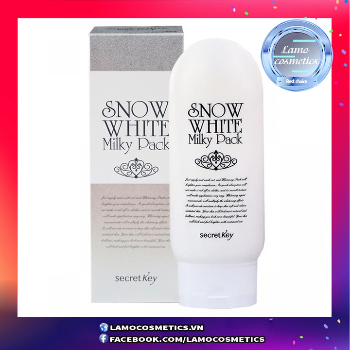 Kem Tắm Trắng Khô Secret Key Snow White Milky Pack
