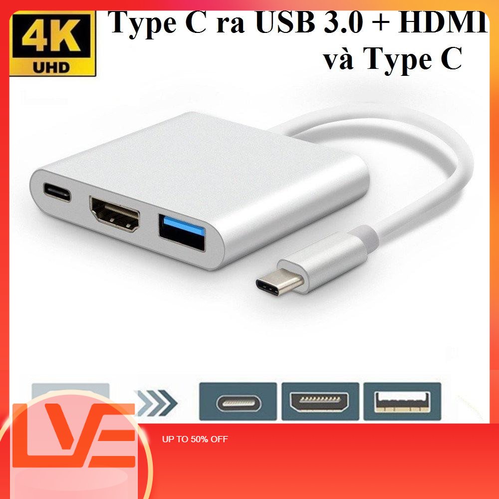 Cáp chuyển đổi️cáp chuyển type c ra hdmi & usb 3.0 & type c️hàng xịn️tốc độ cao 4k