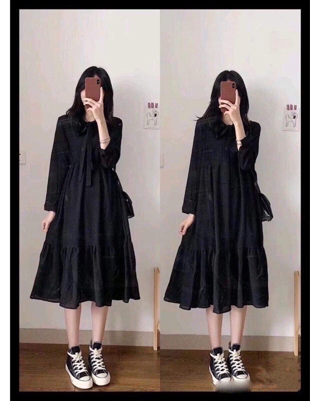 Váy Yếm Mùa Hè Cho Nữ Họa Tiết Kẻ Caro ChẤt Cotton Cực Mát[Ảnh thật] Váy Đầm Đuôi Cá Vải Thô Cooton Mềm Mịn Cổ Nơ  HIT HOT