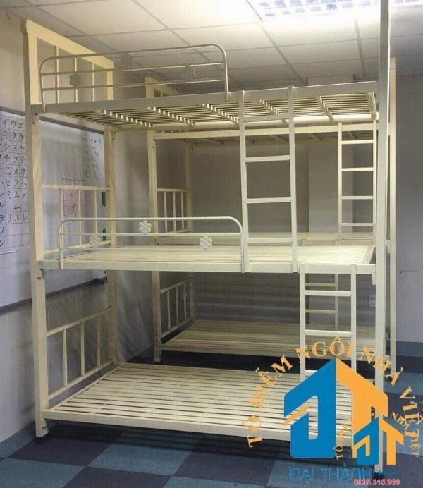 Giường sắt 3 tầng, giường sắt tầng sinh viên, kí túc xá kích thước 1MX1MX1M