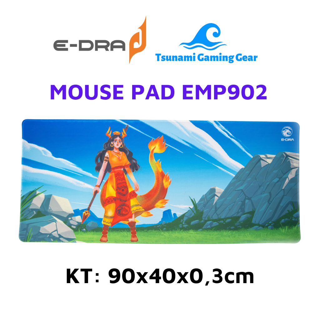 Bàn di chuột e-dra emp902 màu xanh cỡ lớn 90x40x0.3cm