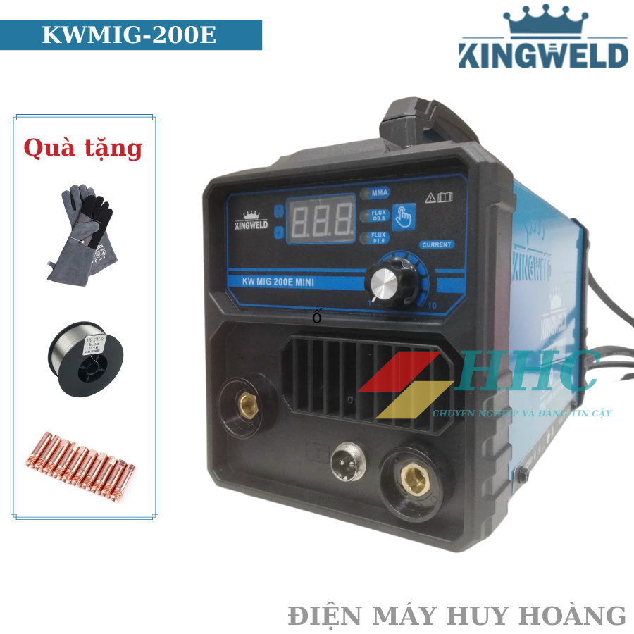 Máy hàn mig 2 chức năng - kingweld - mig 200e mini
