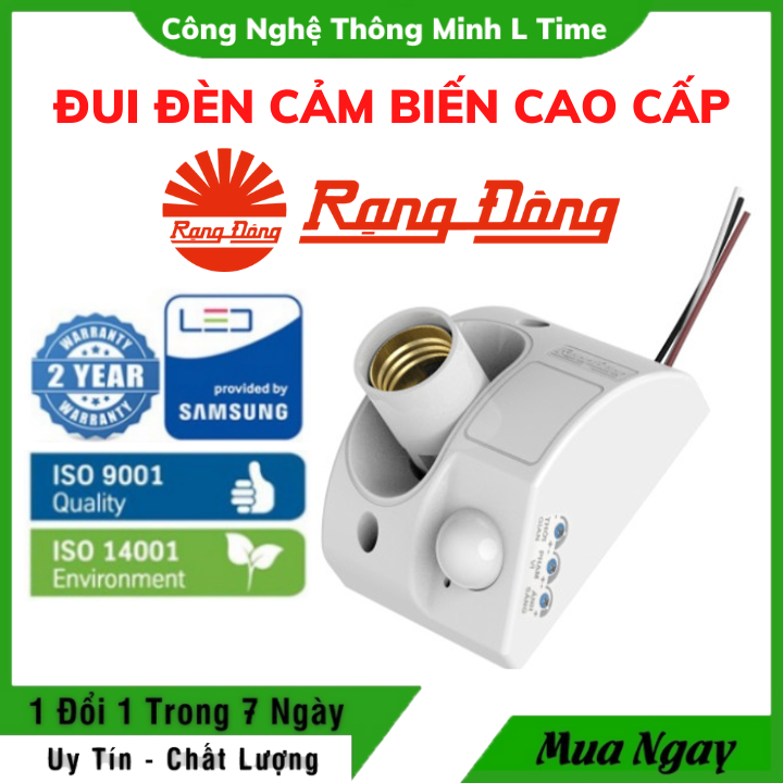 Đui đèn cảm biến chuyển động Rạng Đông hồng ngoại tự động bật tắt , Đui đèn PIR-E27 cảm ứng chuyển động - Bảo hành 12 Tháng
