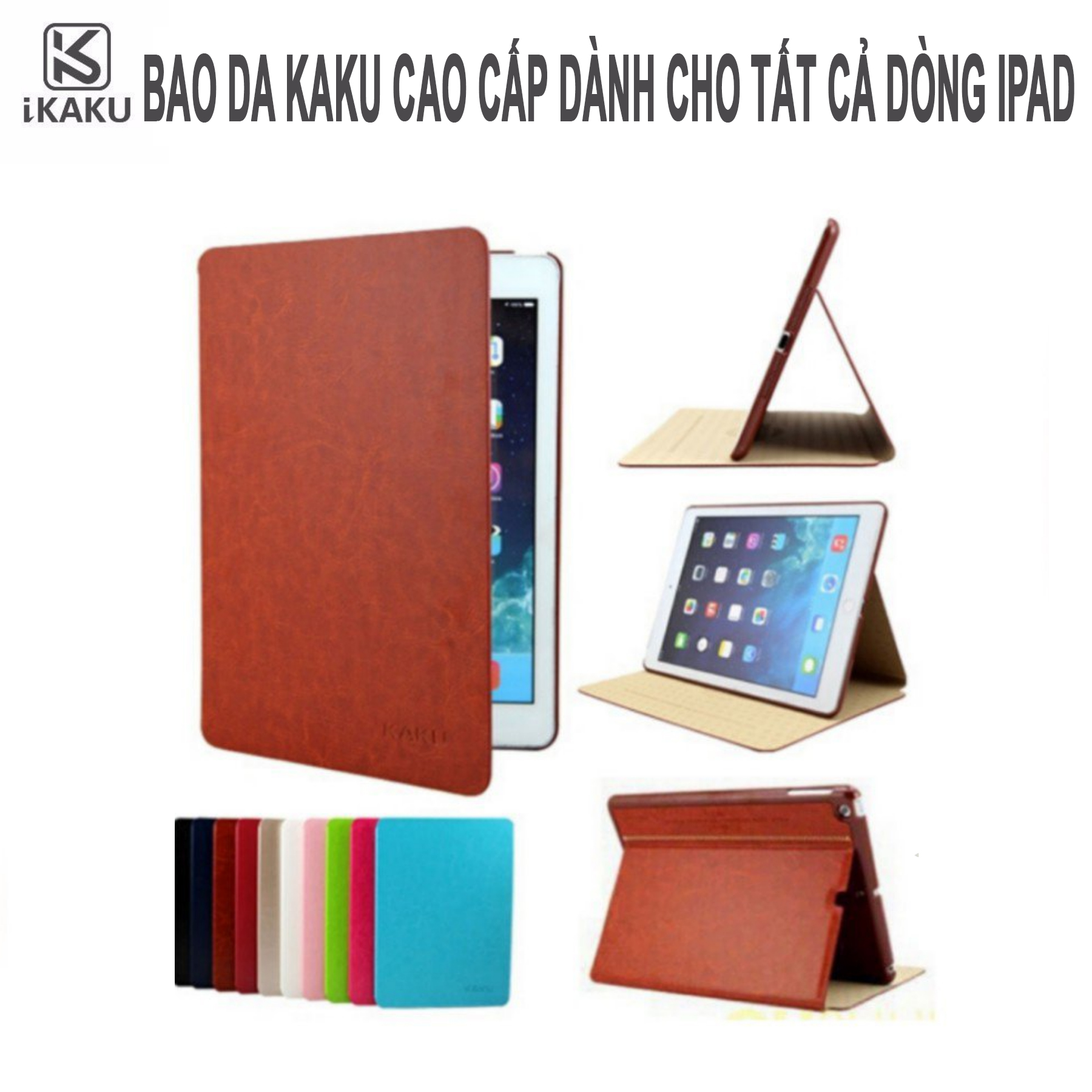Ốp lưng cho ipad - Bao da KAKU cao cấp - Bao da ốp lưng cho tất cả thế hệ ipad 2/3/4, Gen5/6/7, ipad air 1/2, ipad pro 9.7/10.2/10.5/11/12.9 inches