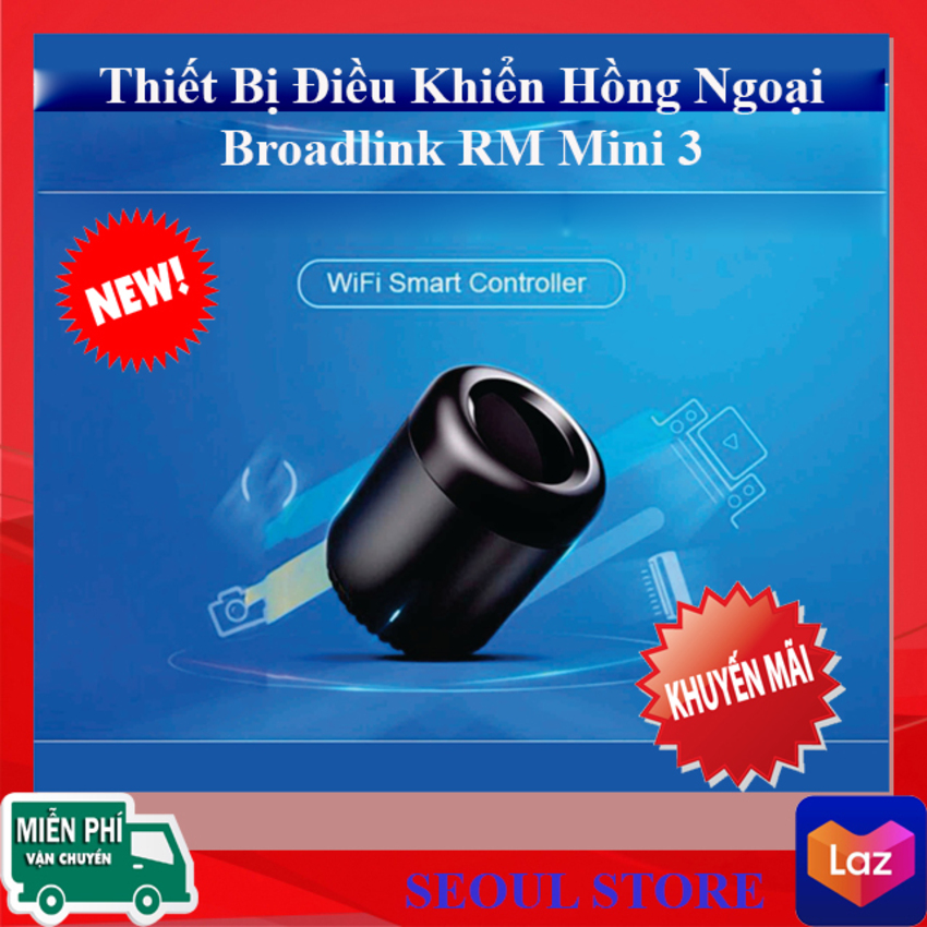 Trung tâm điều khiển hồng ngoại nhà thông minh broadlink rm mini 3 - thiết kế nhỏ gọn, tự học lệnh từ chính remote trong gia đình bạn, khoảng cách điều khiển lên tới 12m - thiết bị thông minh new, phụ kiện thiết bị thông minh - seoul store