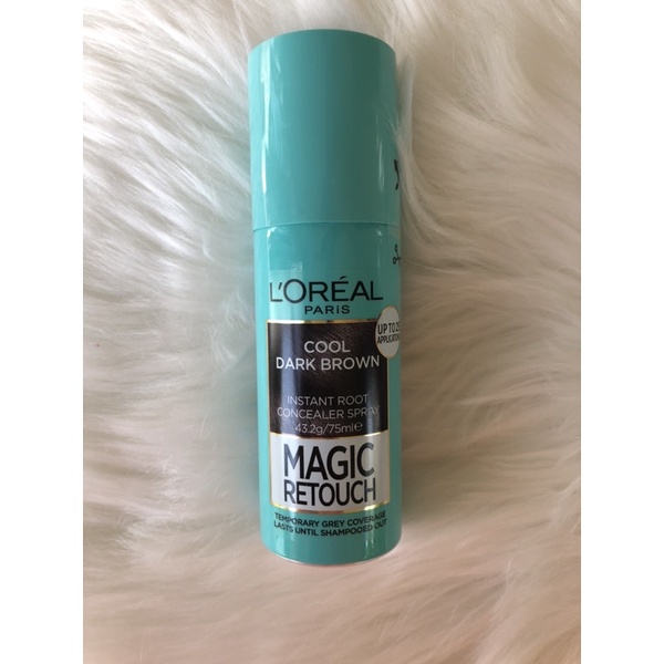 Xịt nhuộm tạm thời L'Oreal Paris Magic Retouch Temporary Root Concealer Cool Dark Brown nâu đen 75ml. Made in Pháp