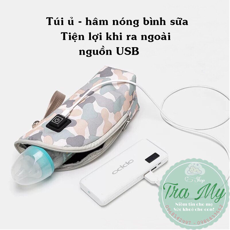 Túi hâm ủ sữa giữ nhiệt cho bình sữa 40-60độ nguồn USB đa năng tiện lợi