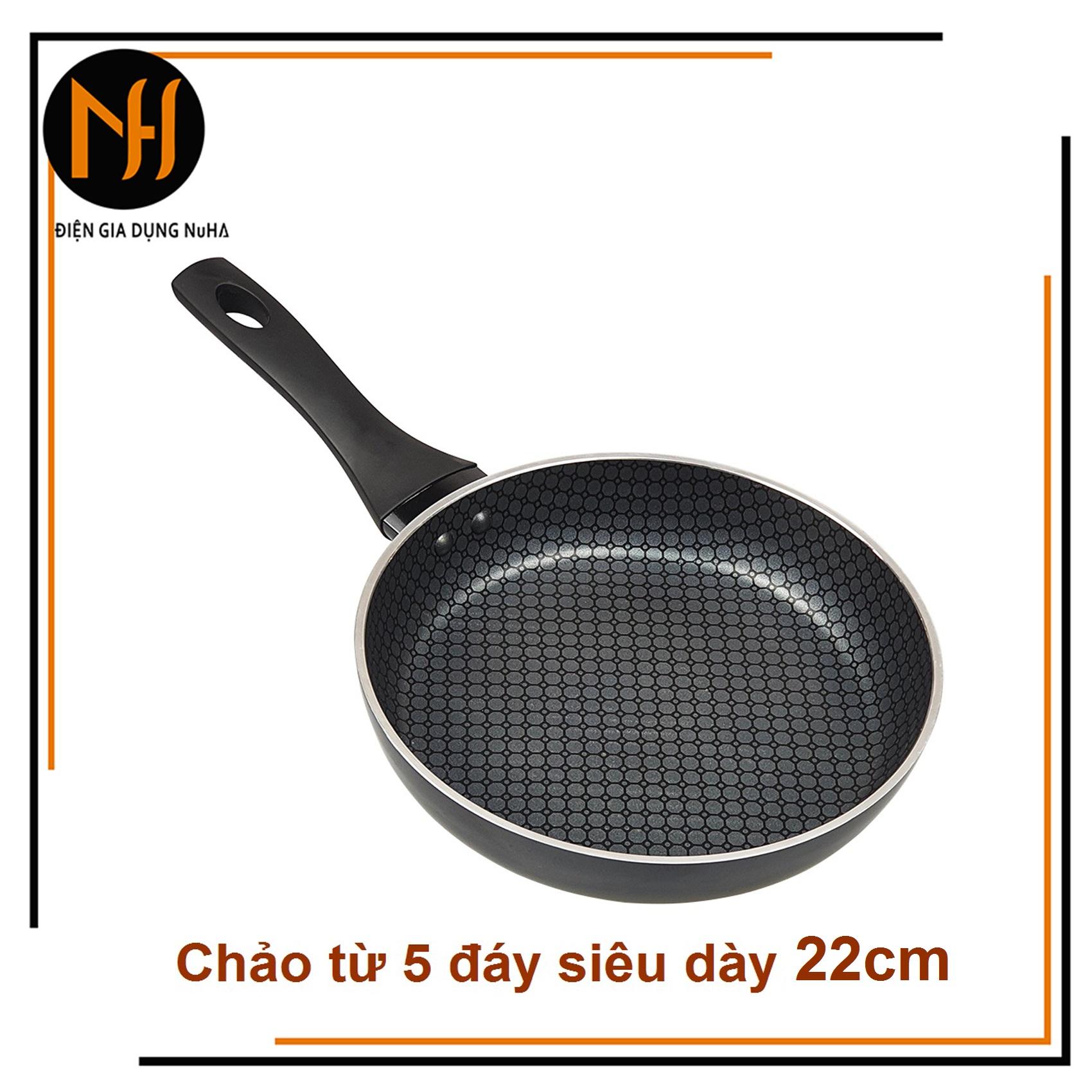 Chảo chống dính từ 5 đáy Nagakawa NAG2201 size 22cm siêu dày nặng bền - Dự kiến giao 24/6