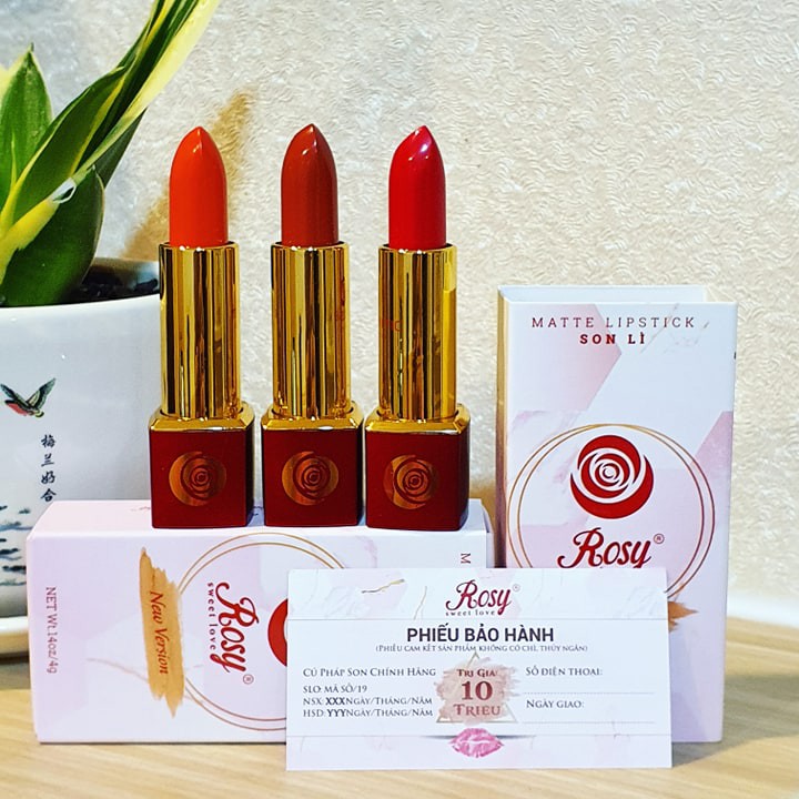 [HCM]Son Lì Organic Không Chì Kháng Nước Rosy Sweet Love