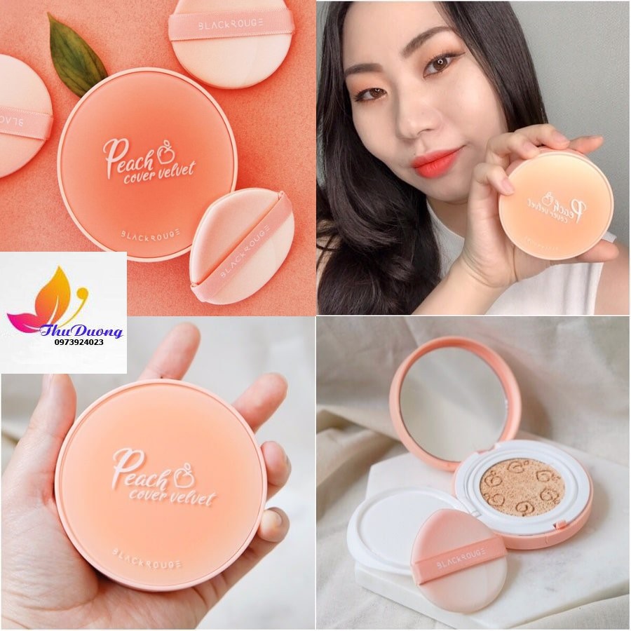 [HCM][New] Phấn nước trái đào Black Rouge Peach Cover Velvet Cushion
