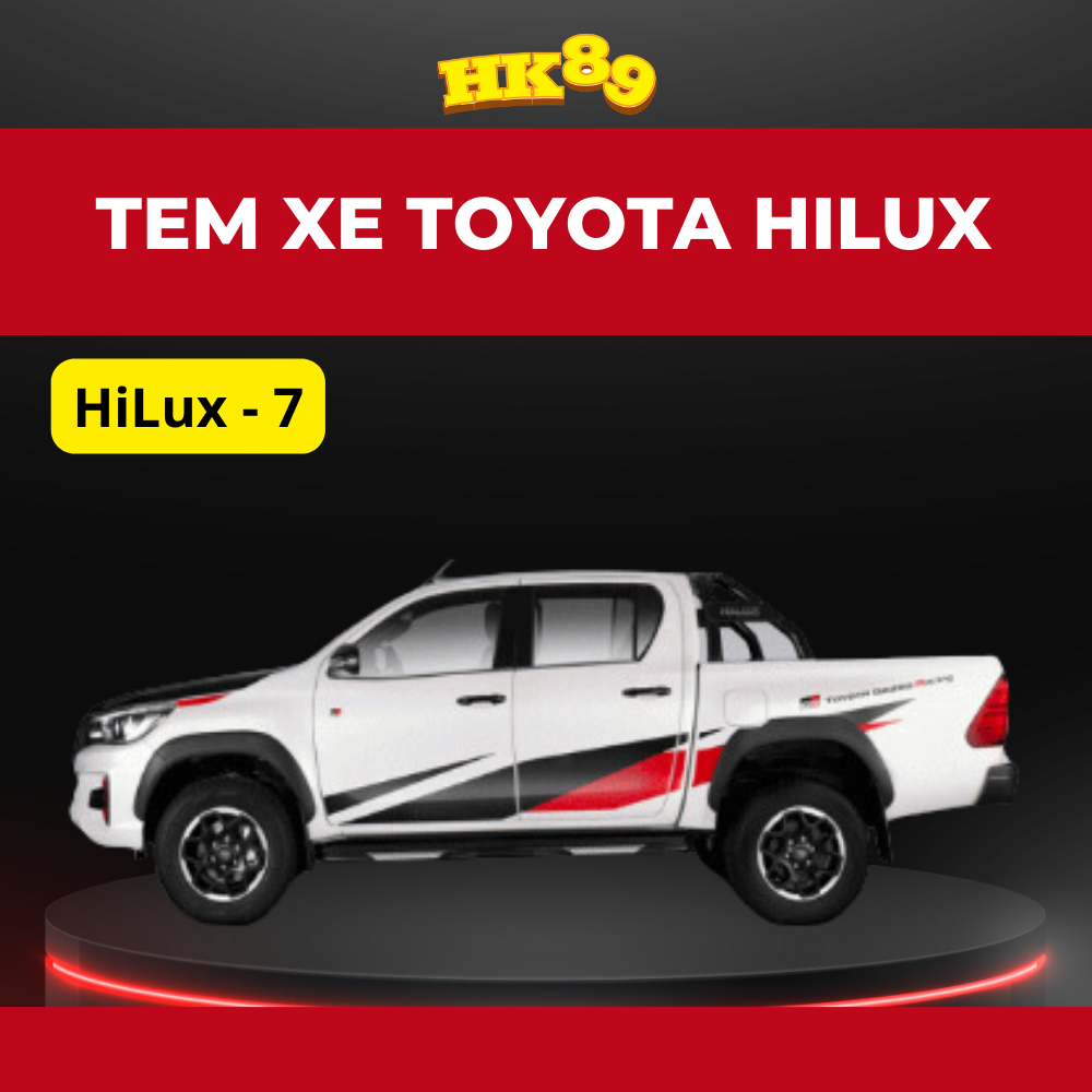 Tem dán xe TOYOTA HILUX - Mẫu 7 - Tem dán cao cấp