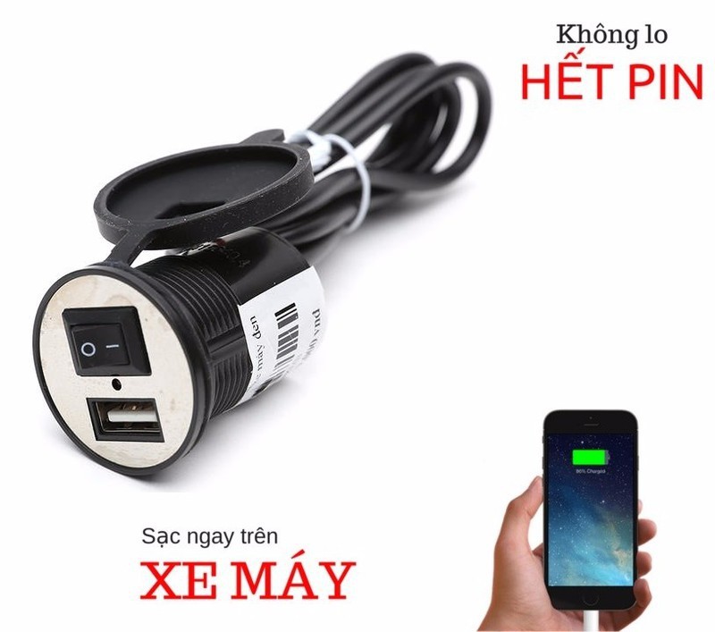 Sạc điện thoại gắn trên xe máy
