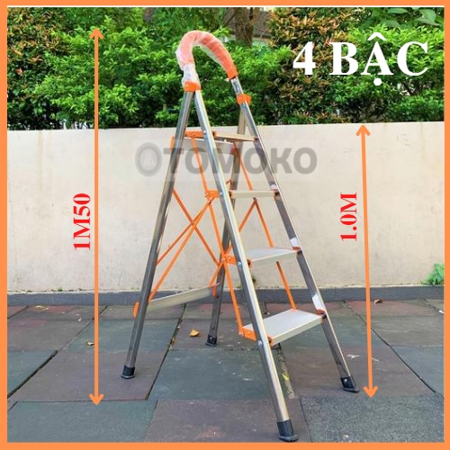 Thang nhôm ghế 4 bậc chính hãng nhật bản -bảo hành 3năm