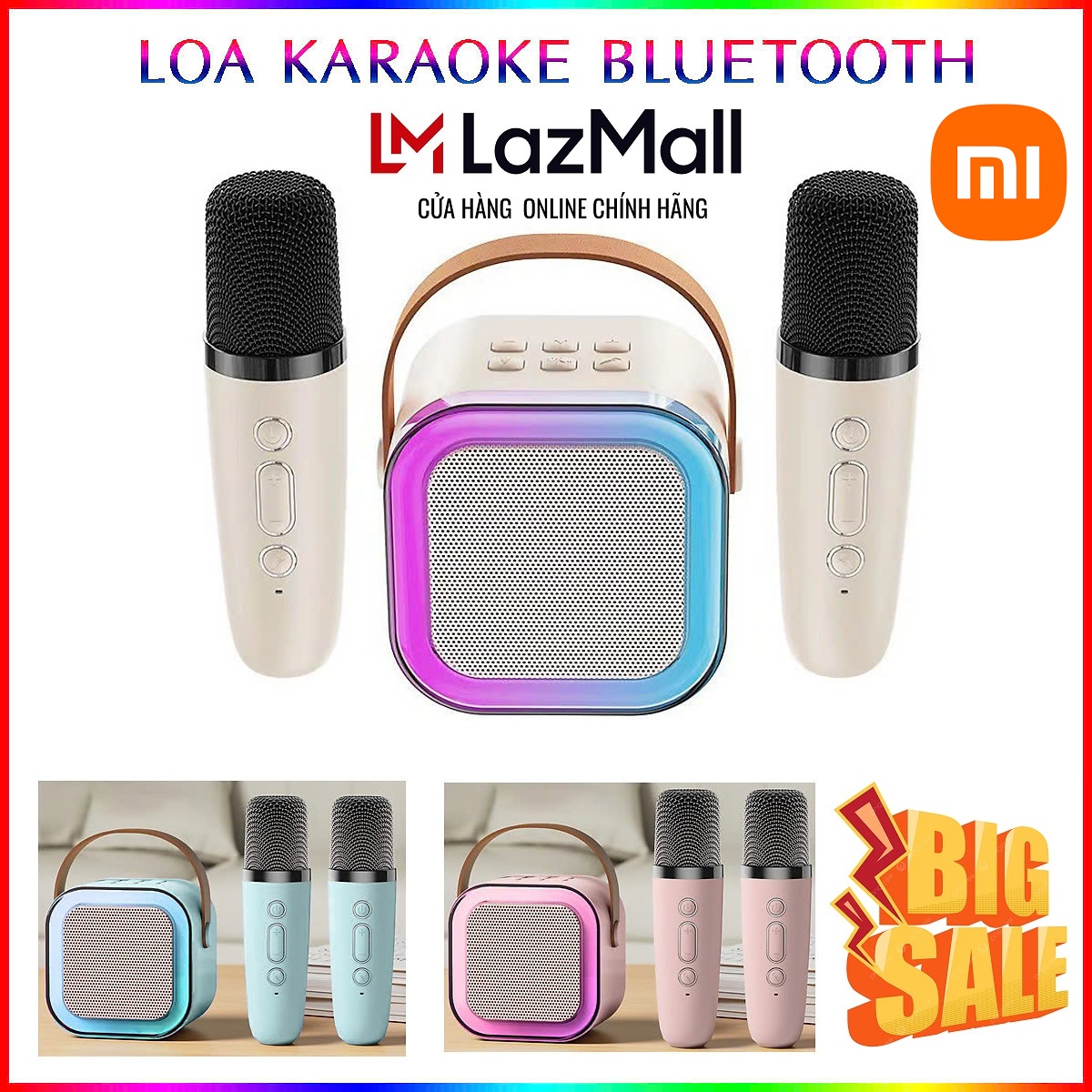 Săn Ngay Deal Khủng Hạ Giá LazMall - Vietnam Xiaomi Loa Karaoke Bluetooth Mini K12 Có Đèn Led Kèm 2 Mic Không Dây Hát Hay - Loa Bluetooth K12 Karaoke Mini Di Động Âm Thanh Siêu Nét Cho Tiệc Ngoài Trời Và Gia Đình Thưởng Thức