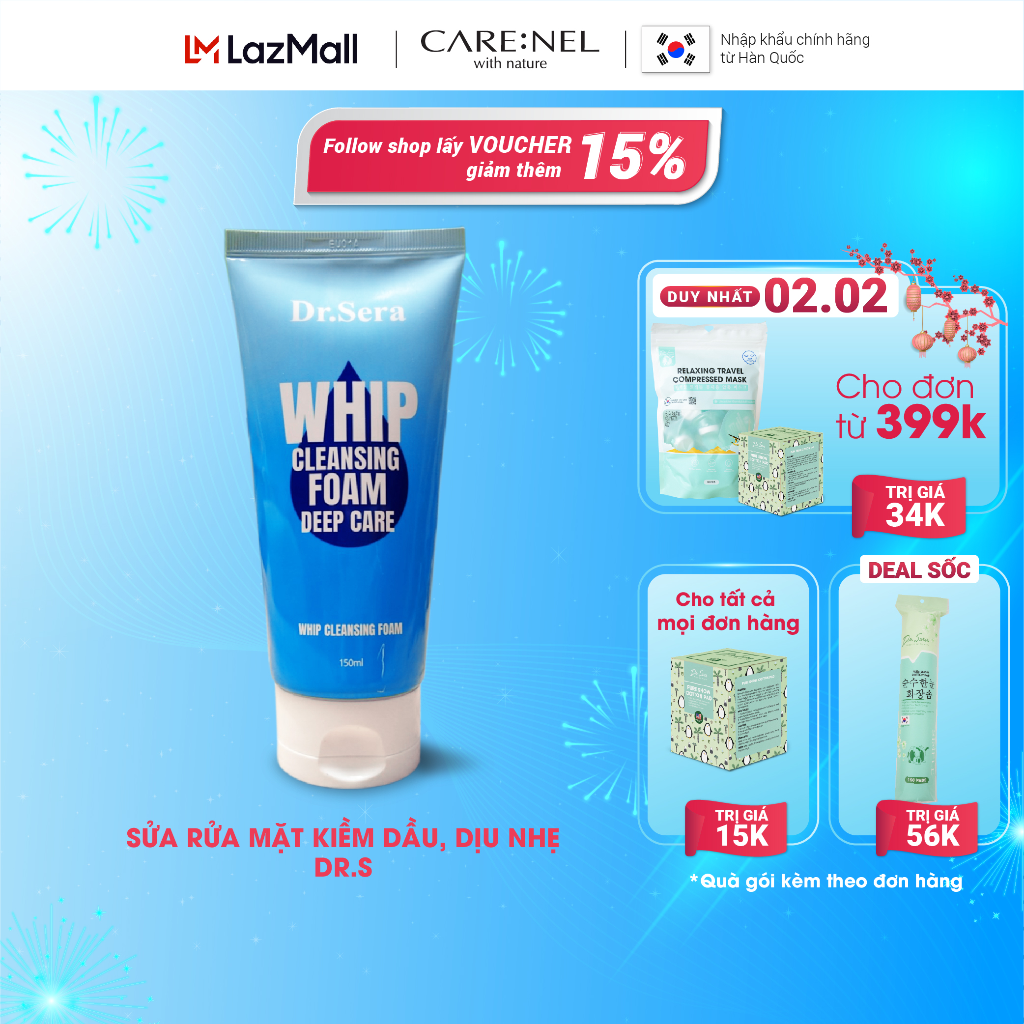 Sữa rửa mặt cho da dầu mụn Whip Cleansing Foam 150ml