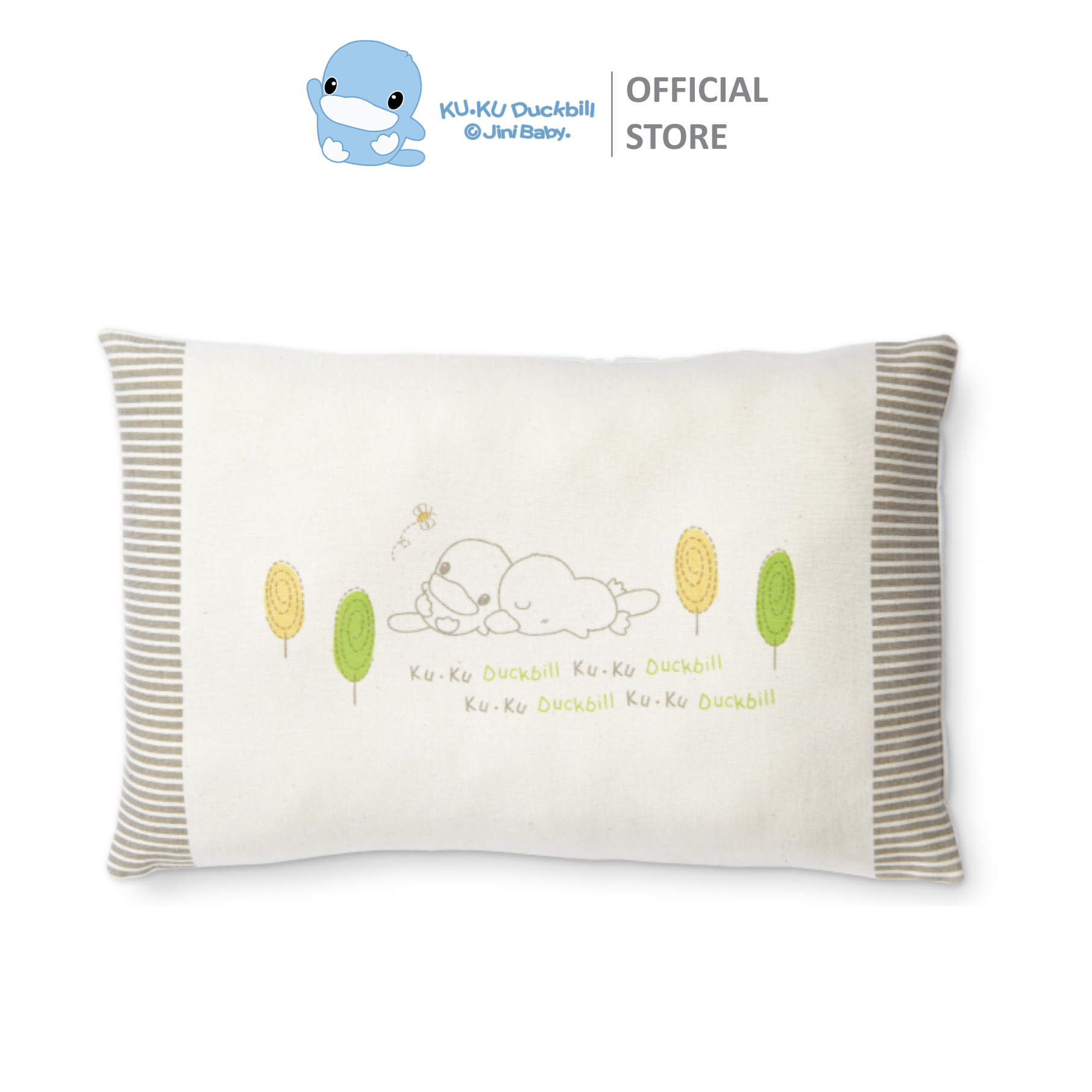 Gối cho bé bằng vải organic kuku ku2053 size 23x35cm