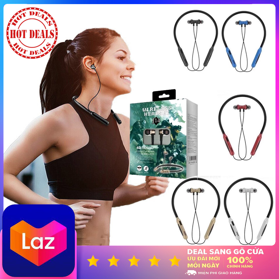 Tai nghe J14 U Flex, kiểu dáng thể thao, có móc tai đeo cổ, không lo rơi tai nghe