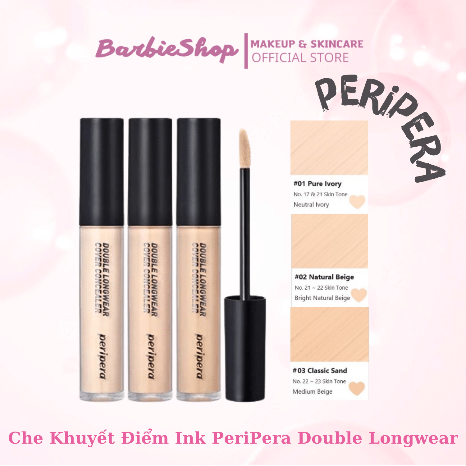 Kem Che Khuyết Điểm Ink peripera Double Longwear