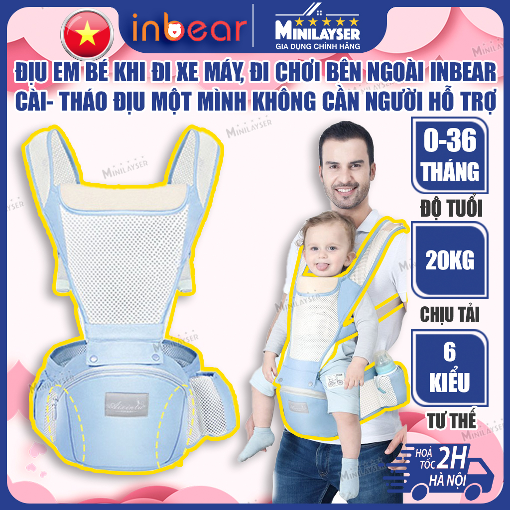 Belt địu baby, địu infants from 0-36 month inbear ibc-4100, safety for sure