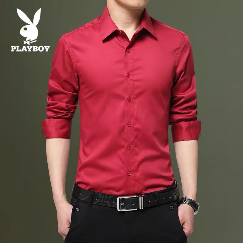 [HCM]áo sơ mi nam tay dài chất liệu Vải Lụa Chống Nhăn chống xù  ao so mi nam trắng phong cách công sở thanh lịch (ảnh thật)