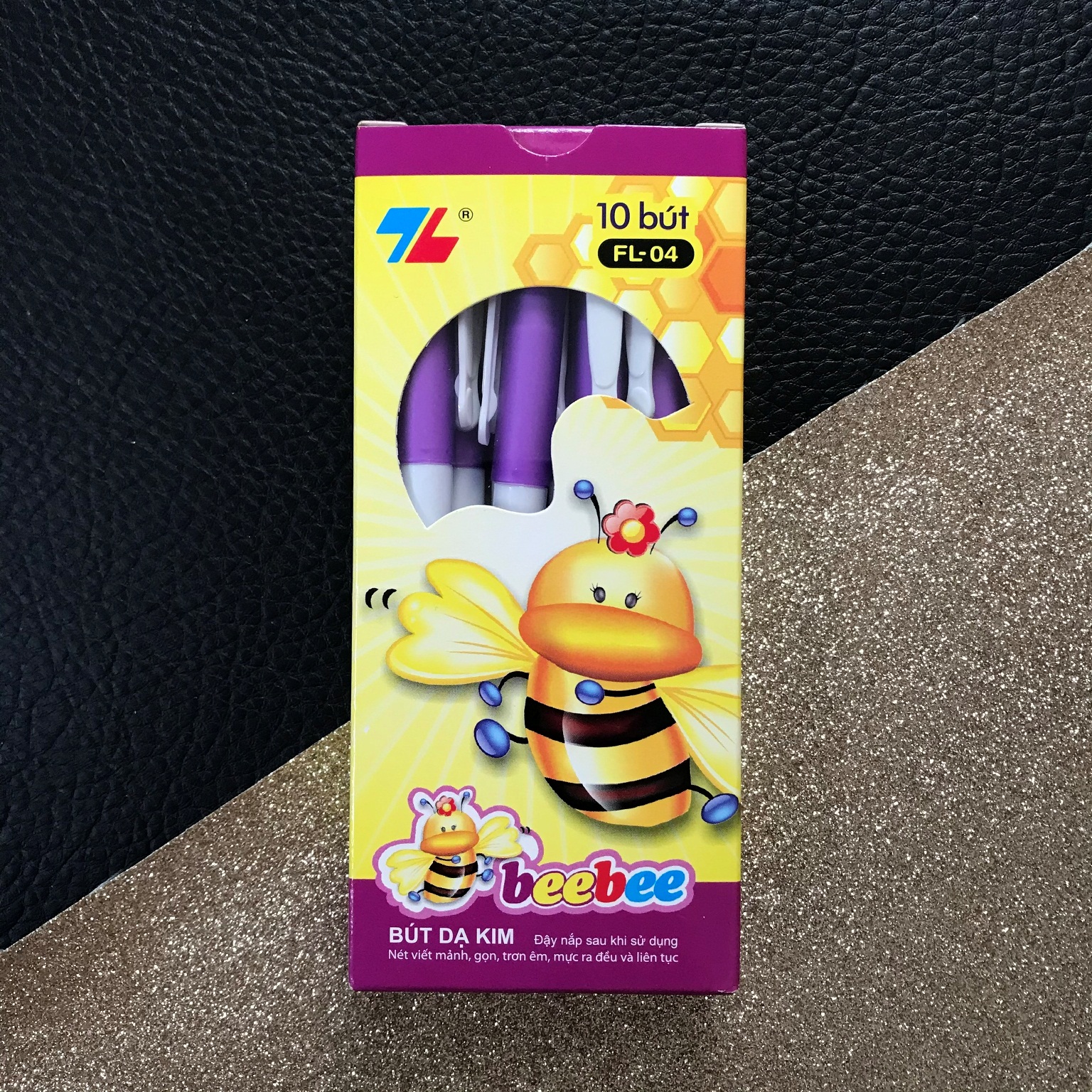 Hộp bút dạ kim fl-04/bee - bút lông kim