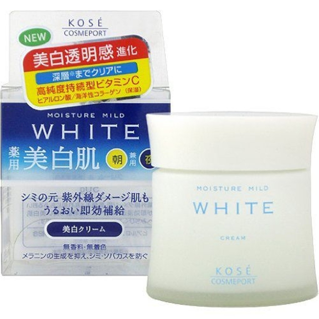 Kem dưỡng trắng da Kosé Moisture Mild White Cream 55g ban đêm-Hàng nhật bản - Kem dưỡng trắng