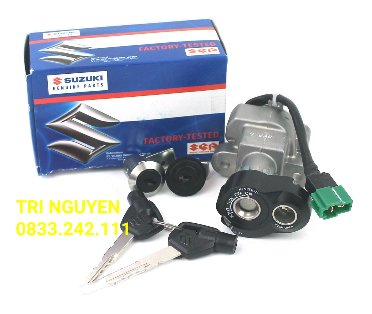 Bộ ổ khóa xe satria / raider fi chính hãng suzuki nhập khẩu indonesia