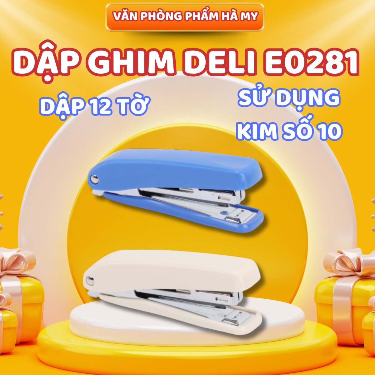 Dập ghim số 10 deli e0281 nhỏ gọn tiện lợi, siêu bền, chống gỉ