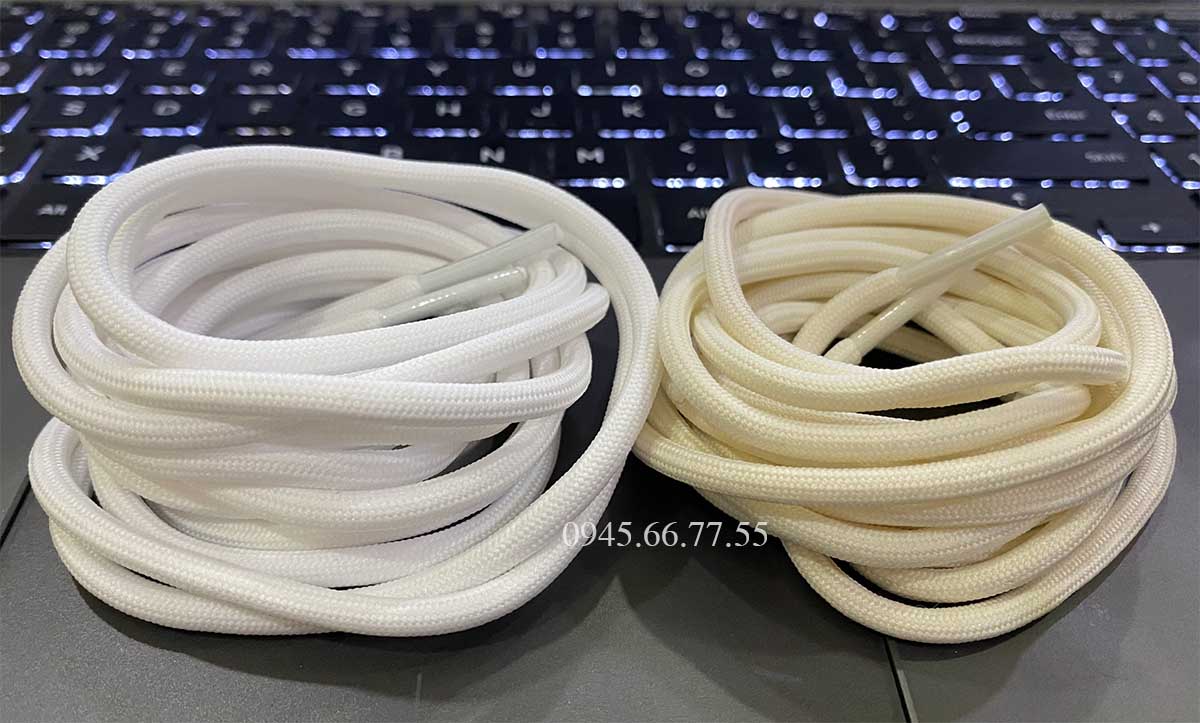 Dây giày màu kem bản tròn 1m2